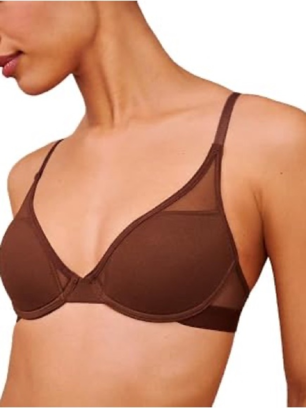Pepper All You Bra Brown Mesh Underwire Bra Size 32AA